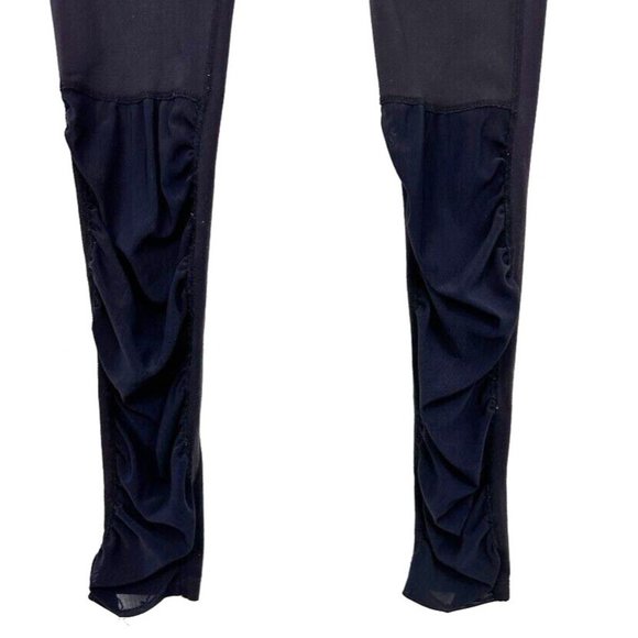 Split 59 X Pure Barre Logo Leggings Black Size Medium Mesh Ruched Front - Picture 4 of 12
